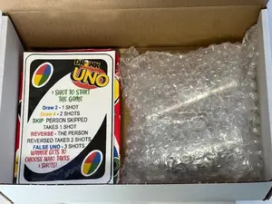 Fun Game Uno with 4 person glass set