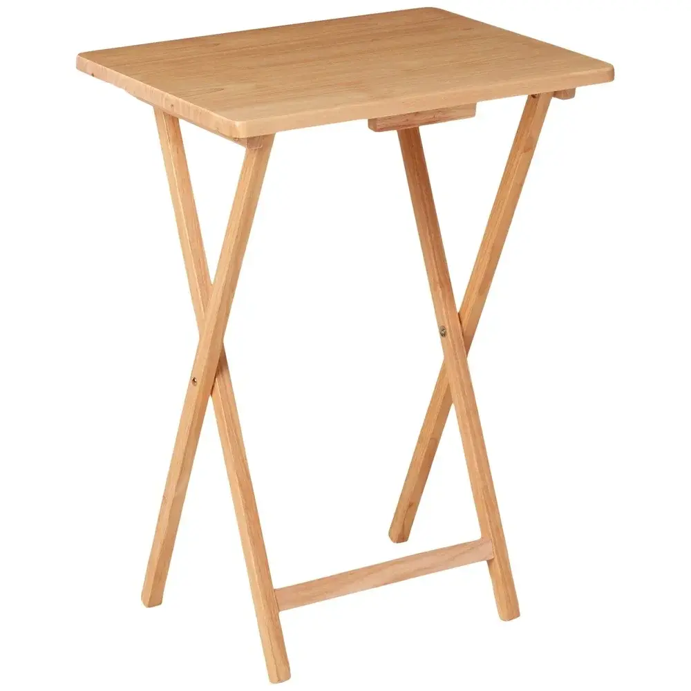 Indoor Folding TV Tray Table – Portable Lightweight Rubberwood Snack Table, Space Saving Foldable Side Table, Easy Storage Compact Design No Assembly Required for Living Room Bedroom Small Spaces