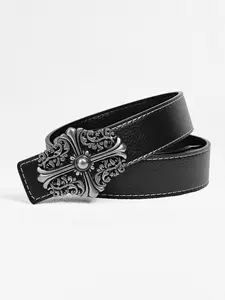 Black Western Emo Goth Alt Belt for Woman Men, Western Buckle Belt, Y2k Cross Belt Men, Cowboy Cowgirl Cool Scene Grunge Belts, Womens Country Leather Thick Belts for Jeans Trendy, Punk Fashion Gothic Accessories, Casual Modern Waistband, Stylish Belts
