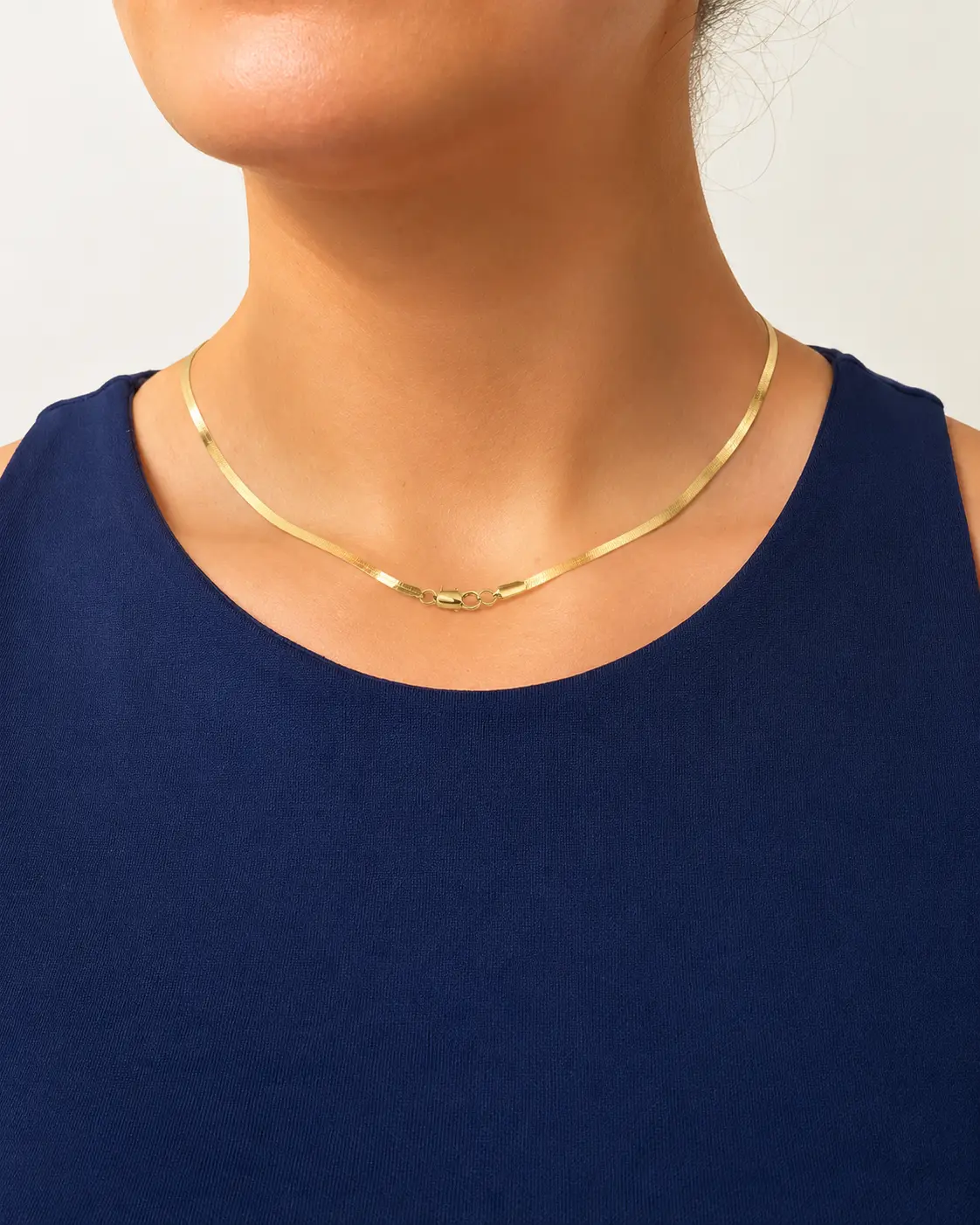 Classic Herringbone Necklace | 925 Sterling Silver | 18K Gold Plated