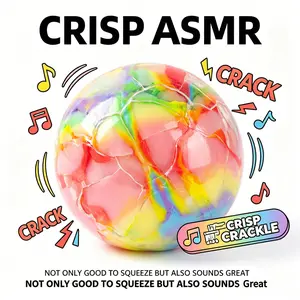 Super Relaxing Crispy Handmade Ball Clear ASMR Sound Crunchy Wax Skin Squeeze Toy, Slow Rebound Stress Relief Perfect Gift for Parties and Holidays LY404