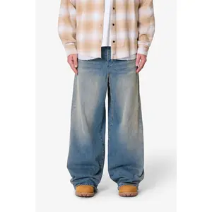 mnml Baggy Washed Rave Denim - Medium Blue