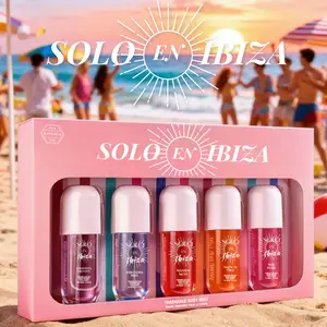 5-Piece Set, SOLO EN IBIZA Body & Hair Fragrance Mist Gift Box, Long Lasting Perfume, 5 Different Scents, Perfect For Holiday Gifts, Dating, Daily Life, Parties, 3.4 fl oz/bottle