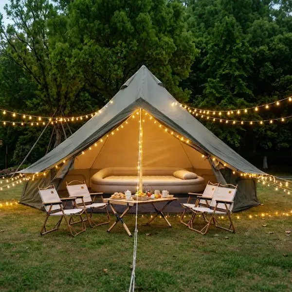 Oxford Bell Yurt Dome Tent for Family Camping - 9.8ft Spacious 4-Season Hot Shelter with Stove Jack, Fits 3-4 People, Green