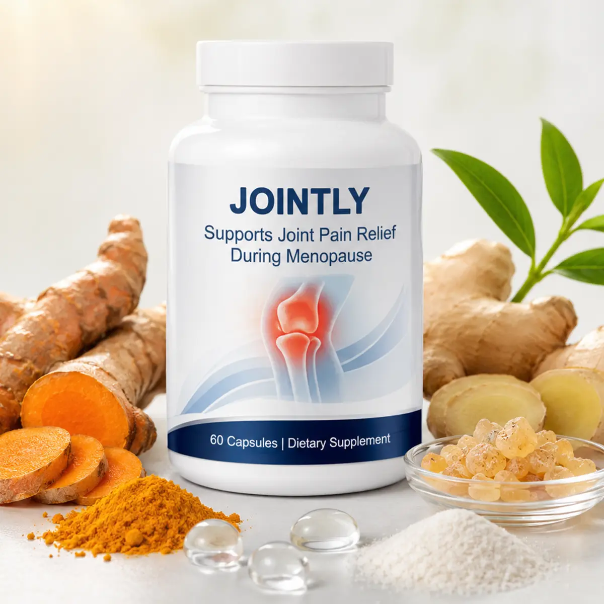 Jointly Menopause Joint Support Supplement for Women — UC-II Collagen, Turmeric, Boswellia, Hyaluronic Acid, Ginger, D3 & K2 | 7-in-1 Flexibility, Cartilage & Mobility Formula, 60 Capsules