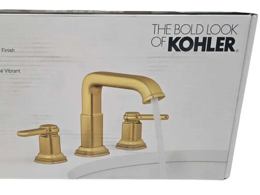 KOHLER Numista 8 in. Widespread Bathroom Faucet in Vibrant Brushed Modern Brass