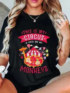 100% Cotton Unisex This Is My Circus And These Are My Monkeys Carnival T-Shirt