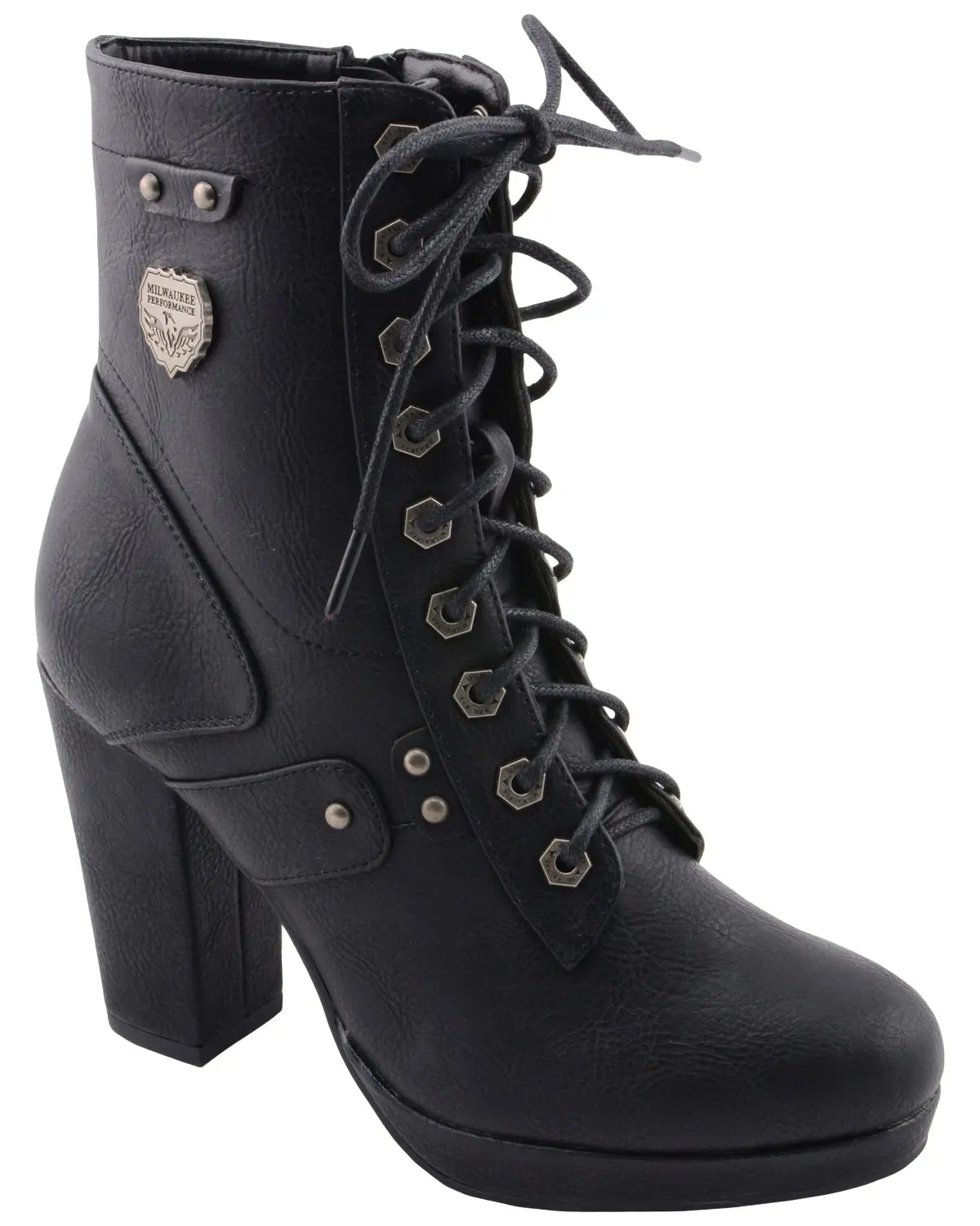 Milwaukee Leather Women's Women'S Lace Toe Platform Boot Round - Mbl9418