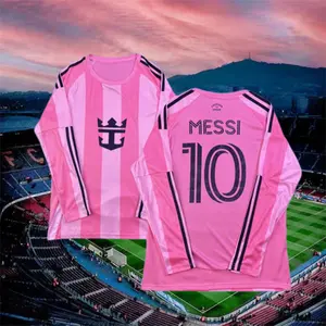 2025 2026 Pink Home No.10 Messi Long sleeve Soccer Jersey