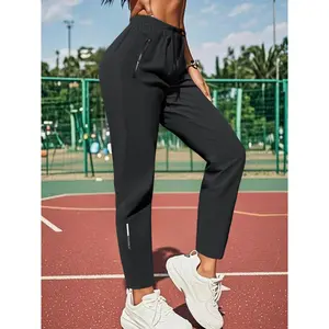 Women's Performance Ice Silk Pants - High-Stretch Quick-Dry Fabric with Secure Zipper Pockets | Adjustable Drawstring Waist & Straight Leg Design | Lightweight for Spring/Fall Outdoor Activities (Moisture-Wicking, Breathable)