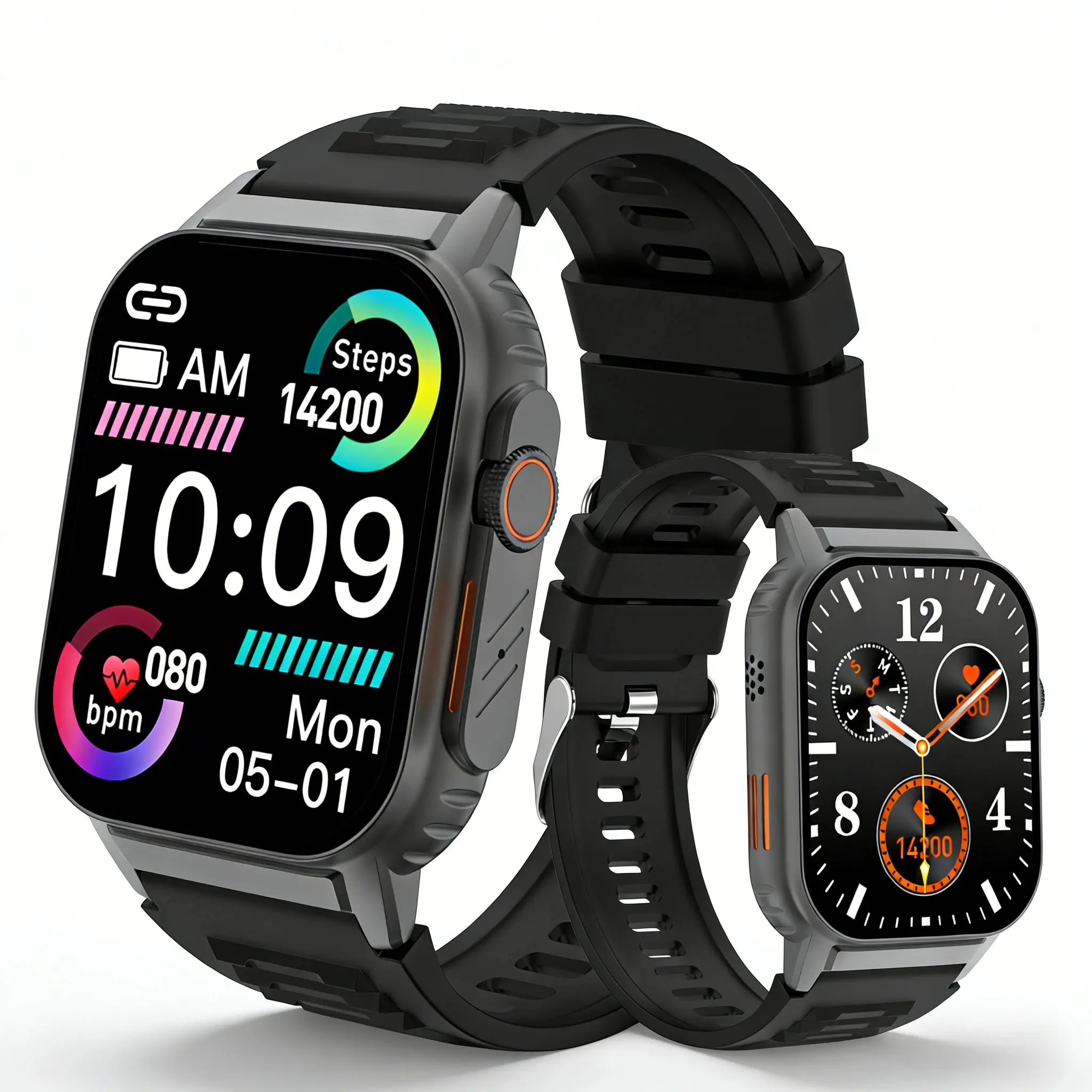 New outdoor smartwatch for 2025, suitable for making and receiving calls, message push, sleep monitoring, heart rate monitoring, calorie absorption, distance tracking, suitable for Christmas, Thanksgiving, Valentine's Day