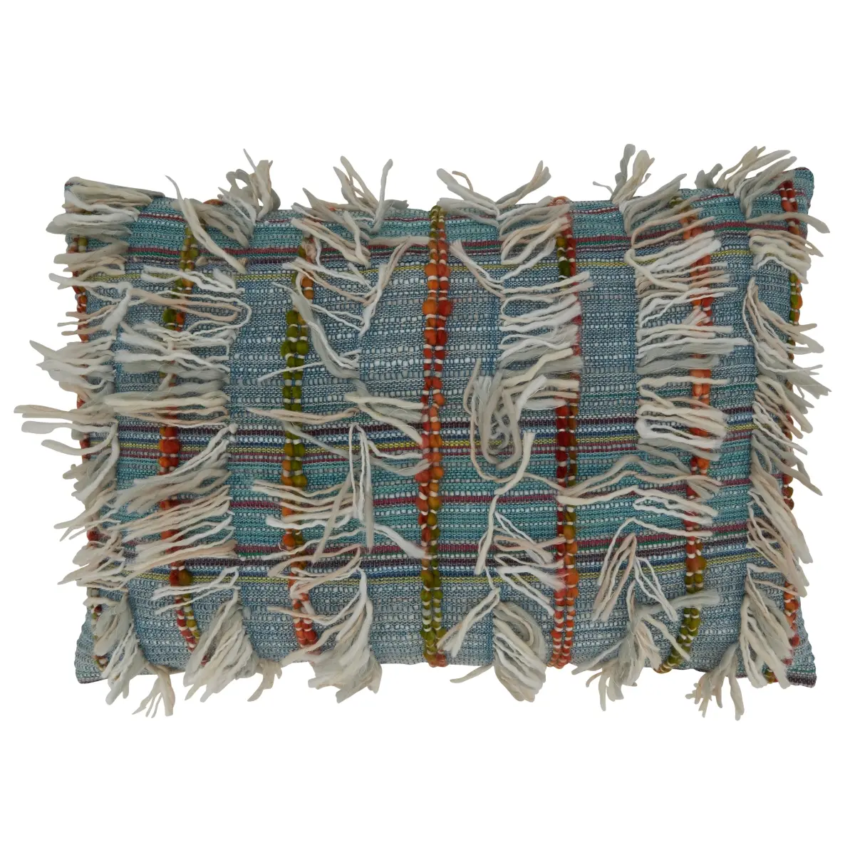 16 x 24 in. Shaggy Striped Poly-Filled Oblong Pillow, Multi Color