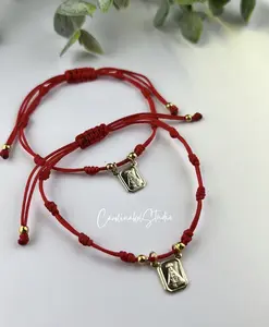 Pulsera Virgen María- hilo rojo ajustable -símbolo de Fe, devoción y protección espiritual