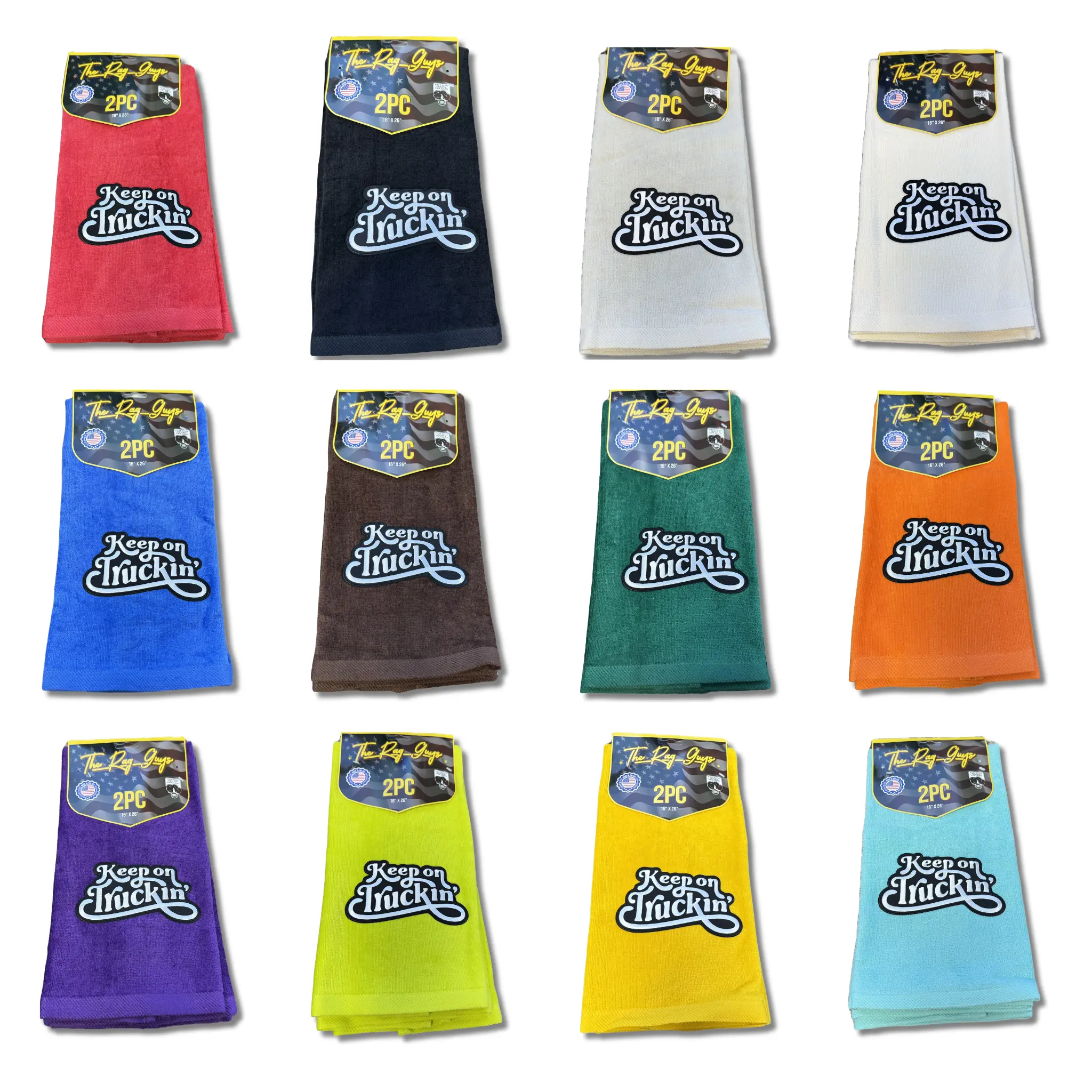 GS – Keep On Truckin' Logo Door Handle Rags Cotton Velour 2 Pack