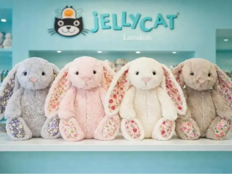 Jellycat Blossom Bunny Plush with Floral Ears, Soft Stuffed Rabbit Gift for Birthdays, Baby Showers and Easter