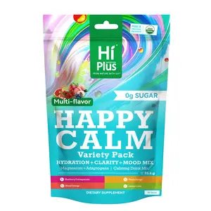 HiPlus  Lemonade,Calming Drink Powder with L-Theanine,KSM-66 Aloe Vera,Magnesium Glycinate,and Vitamin D3|Supports Cortisol Balance, Mood,and Sleep,Helps Manage Episodic Stress | Vegan, Non-GMO,Sugar-Free,Pack of 20 (On-the-Go) Organic Dietary Supplement