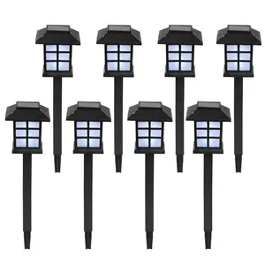 8pcs Solar Outdoor Garden Lights Waterproof LED Lantern, Auto On/Off Dusk to Dawn, Vintage Hanging Stake Pathway Light for Yard Lawn Patio Decor