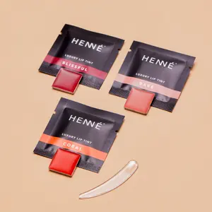 Henné Organics 9 Luxury Lip Tint Samples- Nontoxic and sheer, moisturizing lip color balm