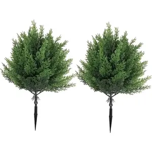 4 Realistic Artificial Pine Trees, UV Resistant Outdoor/indoor Shrubs, Lifelike Artificial Tree, Garden Patio Entrance Decor, Durable Plastic, No Container Needed