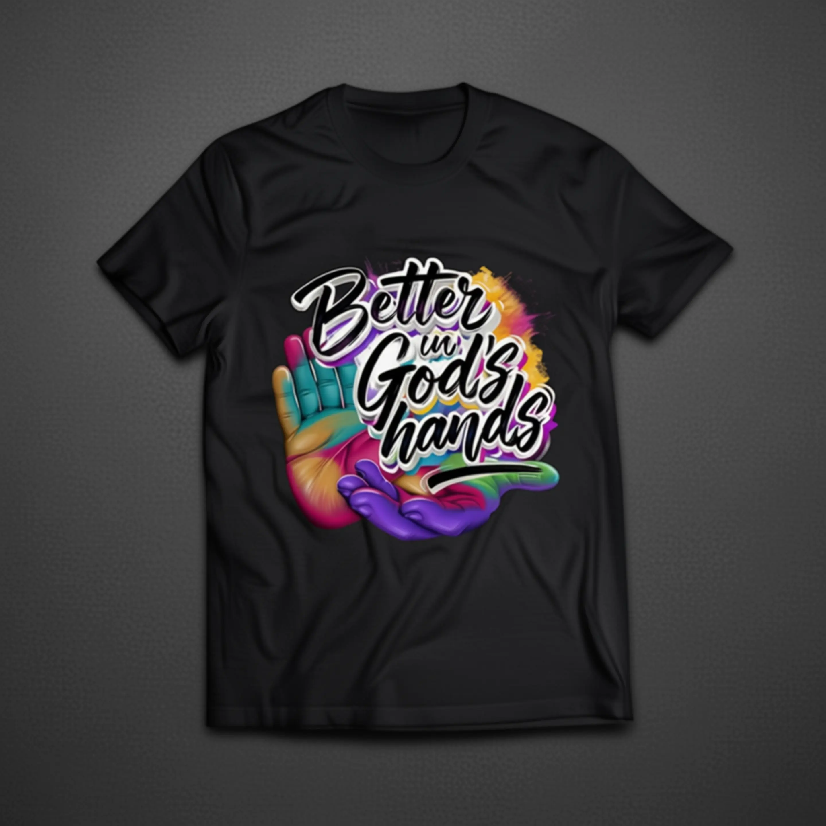 "Better in God's Hands" 12-in Graphic DTF Transfer for Adult DIY Printmaking, Embossing Accessories, Tote Bags, Jackets (Toys & Hobbies Specialty DIY Supply)