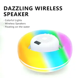 Floating Waterproof Bluetooth-compatible Speaker, Pool Bathroom Outdoor Use, RGB Lights, 10 Modes, Wireless Hands-Free Call, Portable Mini Speaker