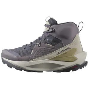 Salomon Elixir GORE-TEX Mid Hiking Shoes for Women in Purple-Gray with Comfort, Versatility, and Slip-Resistance Trending Shoes, House White Official Shoes to Get / Maison Mihara Verifiable, with credentials and supporting global authentication