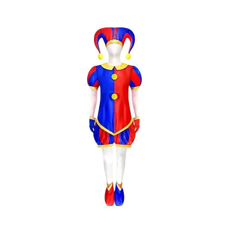 The Amazing Digital Circus Cosplay Costume Clown Pomni Jax Plushie Bunny Caine Ragatha Doll Dress Suit Cosplay Halloween Costume