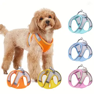 Pet Vest Breathable Reflective Straps Outdoor Leash Grid Harness Cat Dog Vest, Comfortable Pet Accessory for Walking & Travel