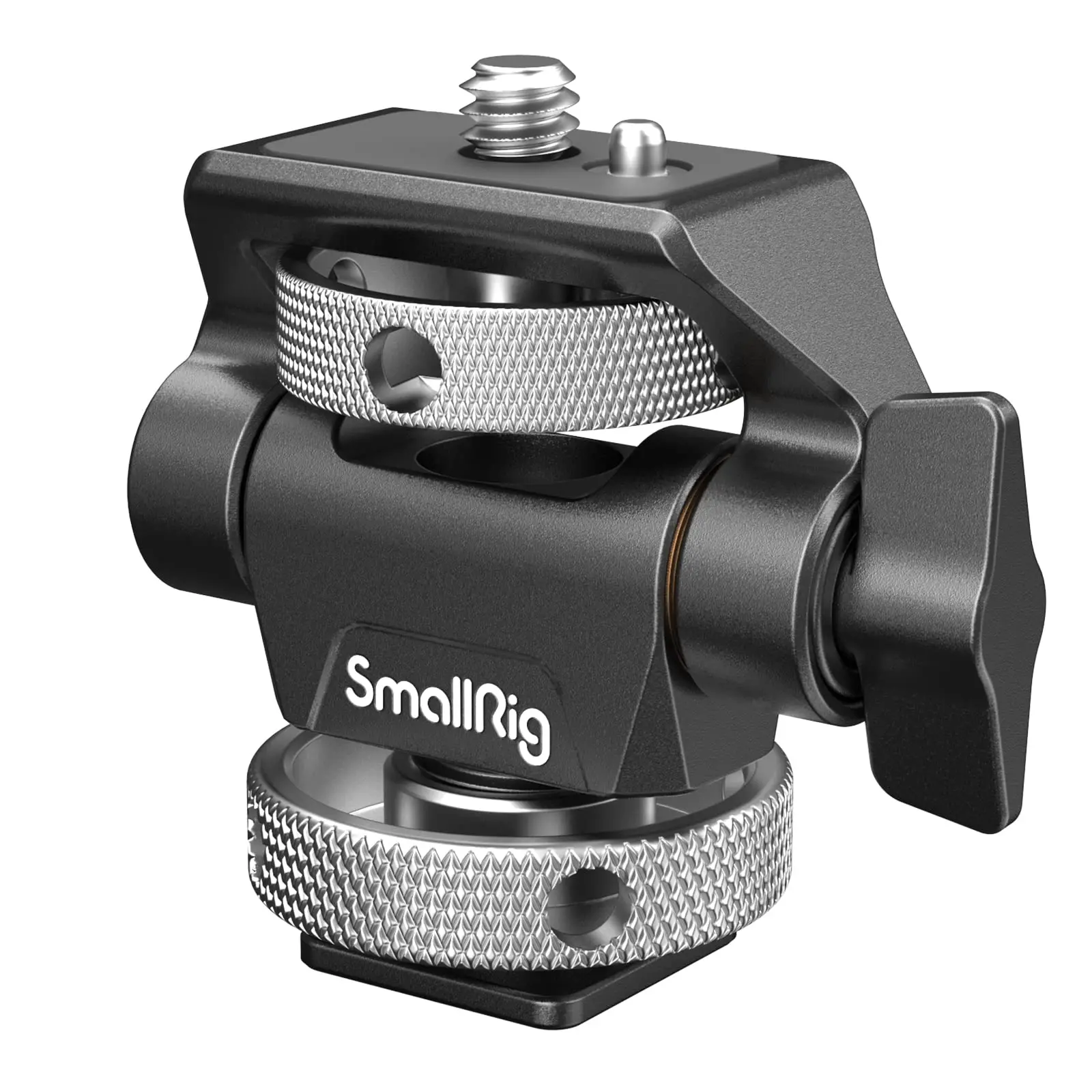 SMALLRIG Alloy Cam Monitor Mount Holder 2905B - Magic Arm Stabilizer with Anti-Twist Keeps Steady, Swivel Tilt Adjustable (30° Tilt), Cold Shoe Top & Threaded Hole for 5" & 7" Monitors, Camera Accessories