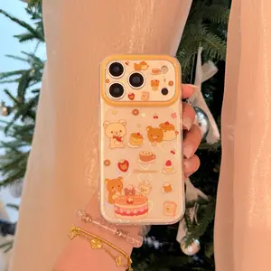 Double Layer Cute Bear Phone Case for Apple Iphone16promax/iphone15promax/iphone14pro/iphone13pro, Fashionable Women's Simple Design