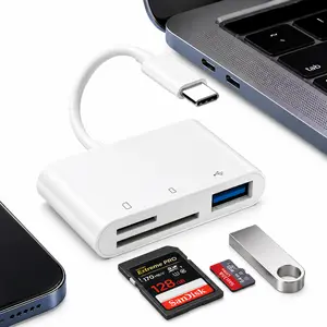 3-in-1 USB-C OTG Adapter for iPhone 15/16 & Samsung: TF/SD Card Reader + Multi-Port Hub for Fast Camera Data Transfer traveling gadgets
