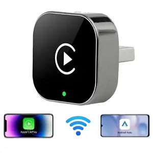 2026 Upgrade 2-in-1 Wireless CarPlay Adapter, Wired to Wireless Dongle for iPhone & Android Auto, Fast WiFi Bluetooth Connection, Low Latency, Plug and Play for Factory Car Screens