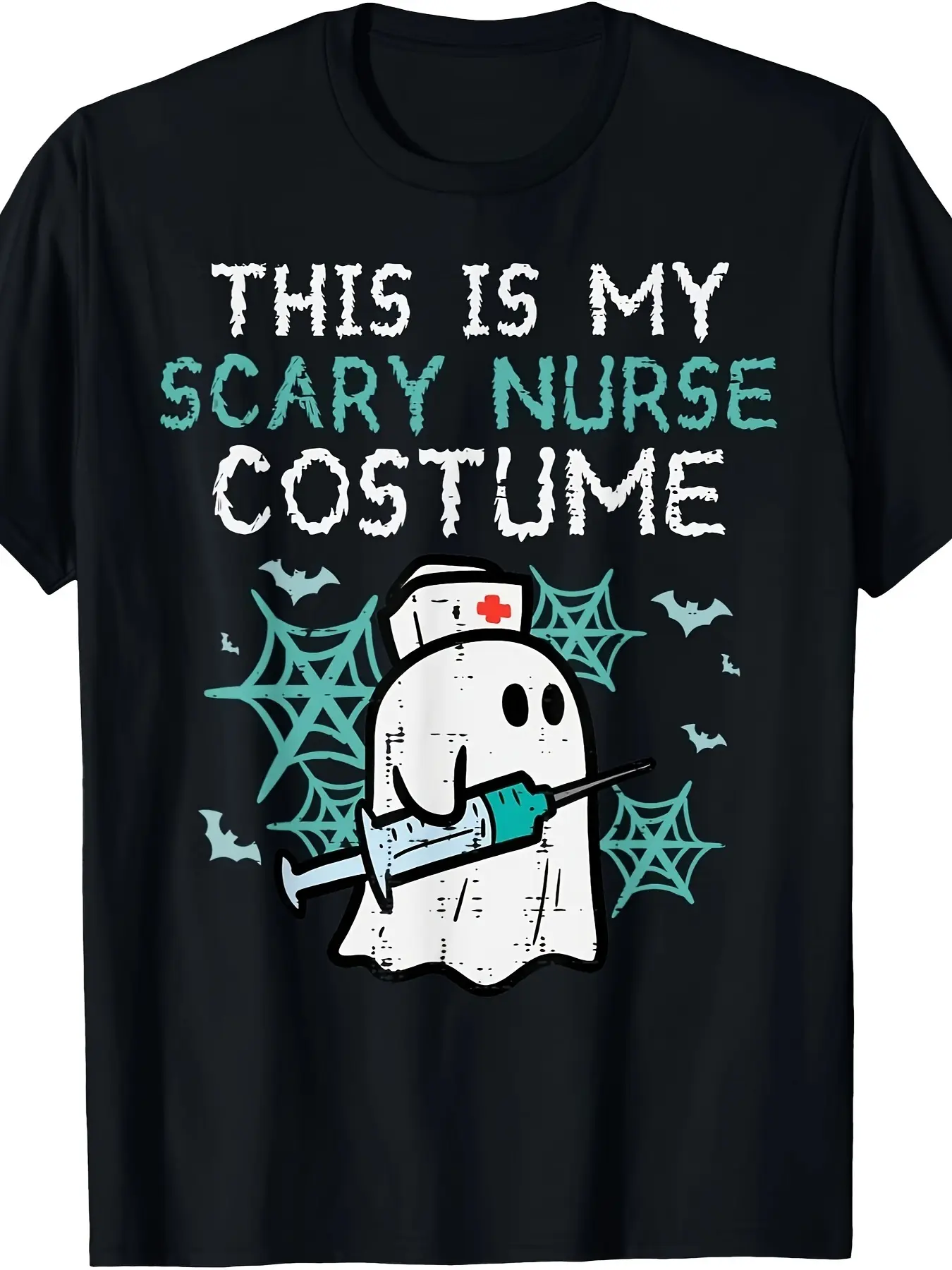 Funny Nurse Costume T-Shirt - _This Is My Scary Nu unisex soft cotton short sleeve t shirt, vintage graphic casual tee for men women teens, perfect birthday holiday gift for camping travel gym daily street casual wear