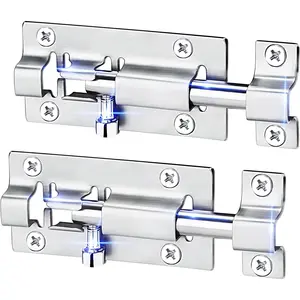 4Pack Barrel Bolt Latch 3 Inches Slide Latch Lock Thickened Stainless Steel Sliding Locks with Brushed Nickel Finish for Enhanced Corrosion Resistance Versatile Installation