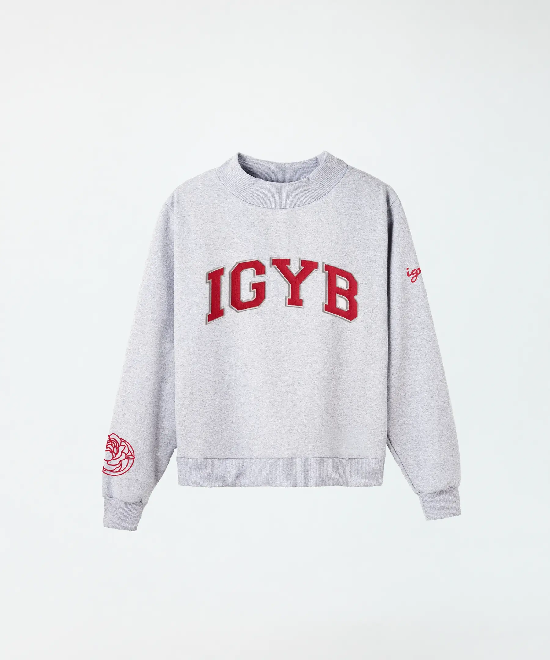 Playmaker Mockneck | Gray x Red Varsity Letters