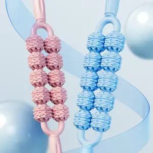 Yoga massager, sports massager, ten-ball double-row roller, muscle and calf relaxer, slimming leg health massager, muscle massager