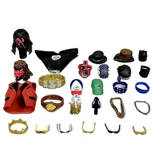 Wrestler 1/12 Hoods Hats Necklaces Belts Replacement Figure Clothing Doll Collection Joints Movable Dolls Toy Accessories