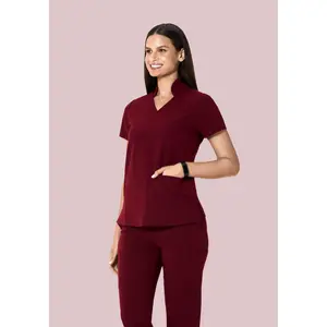 Multi Wear Collar Top Wine