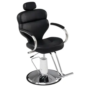 Reclining Barber Chair Salon Chair for Hair Stylist, Heavy Duty Hydraulic Pump Barber Chair Seat Height 41-46", 360° Rotation, Tattoo Chair Shampoo Beauty Salon Equipment For Barber Hair Shop