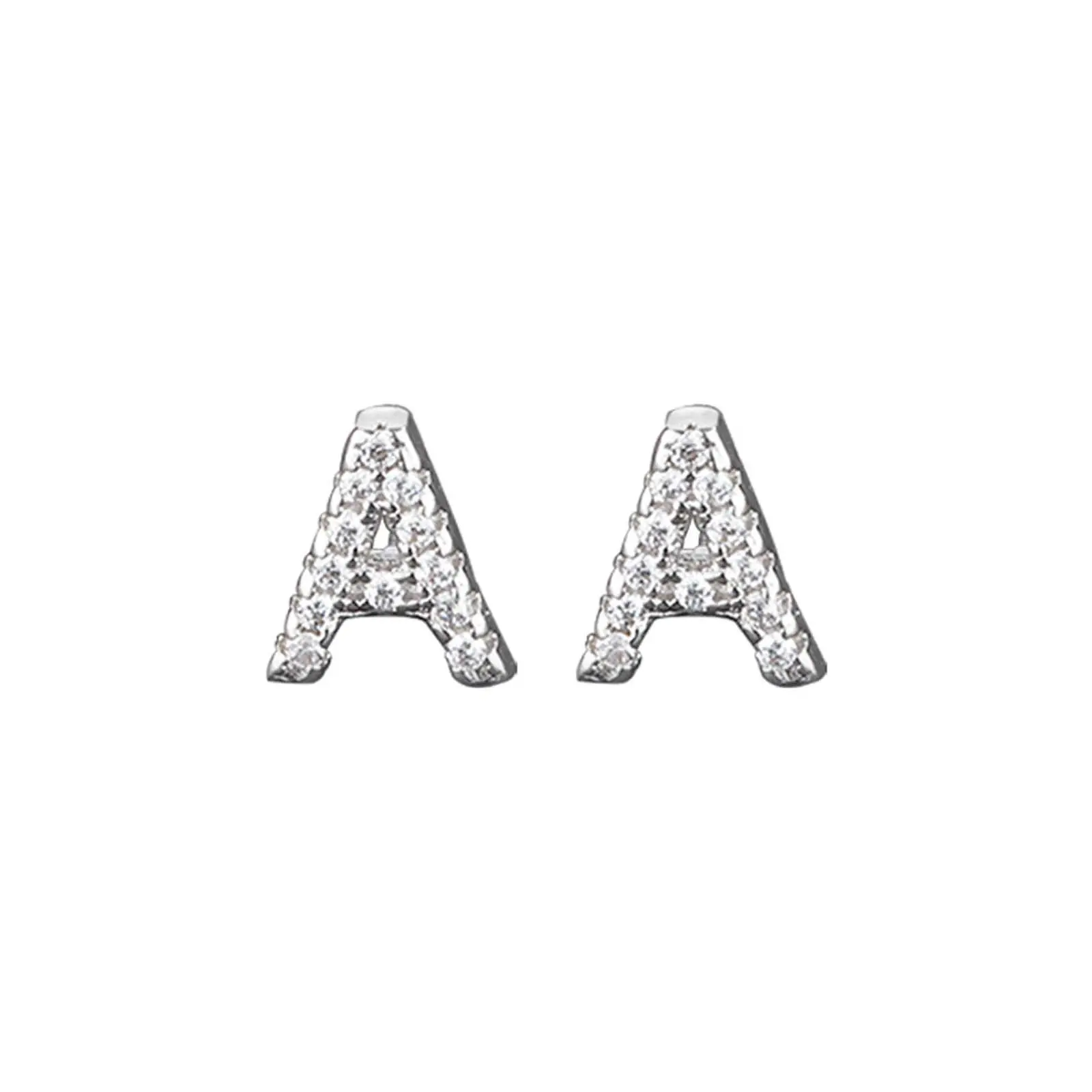 [Limited-Time Event] Female 26-Piece High-End Alphabet Artificial Gemstone Ear Bone Studs, Casual Trendy Personalized Elegant Earrings, Crafted with Precision Thoughtful Gift Jewelry Option