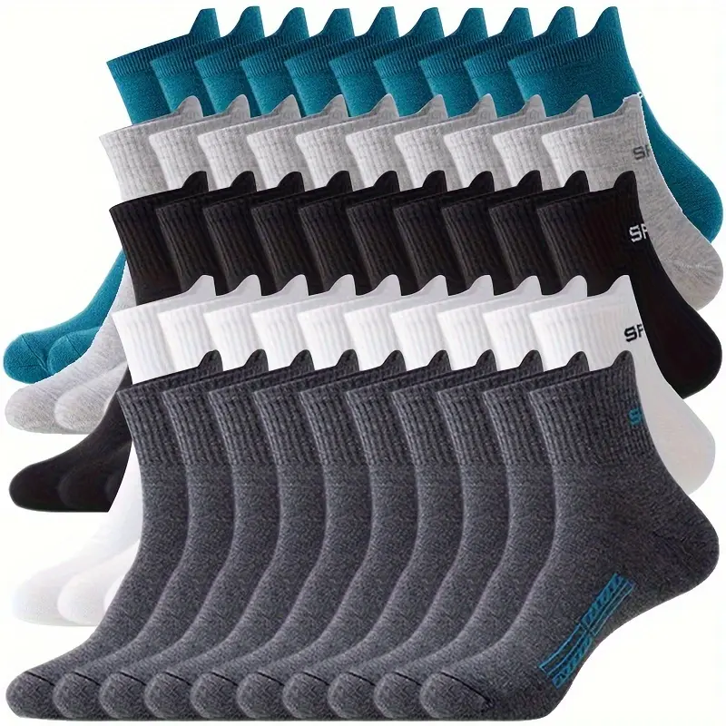 Athletic Over-Calf Tubes for Adults - Solid Color, Breathable Design for Casual Sports - 20pairs mix & 5/10/30 Pair Packs, Socks For Women, One-Size