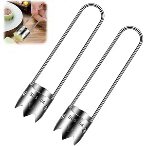 2PCS/4PCS Multifunctional Fruit and Vegetable Core Remover, Kitchen Small Tool Stainless Steel 304 Fruit core Extractor, Red Bell Pepper and pear core Extractor, Easy to Clean and Rust Resistant