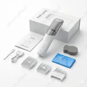 MomMed Baby Hair Clippers, Ultra Quiet Electric Vacuum Baby Clippers with Charger Base, Cordless Rechargeable Waterproof Haircut Kitfor Kids & Men