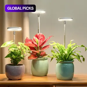 Garden plant growth light, USB angel ring LED full spectrum plant light, promotes flower growth, adjustable height brightness, 4/8/12 hour timed switch, timed dimming, suitable for small plants