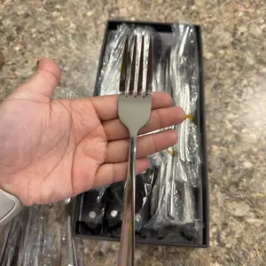 Stainless Steel Cutlery Set (24/48-Piece for 4/8 People) with Steak Knives, Nickel-Free Utensils, Classic Mirror-Polished Tableware, Handy Dishwasher-Safe Household Items for Home Thanksgiving Use, Spoons Included
