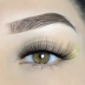 Sol Lashes - Yellow Colored, Single Pair Reusable Lashes, Premium Silk Lashes