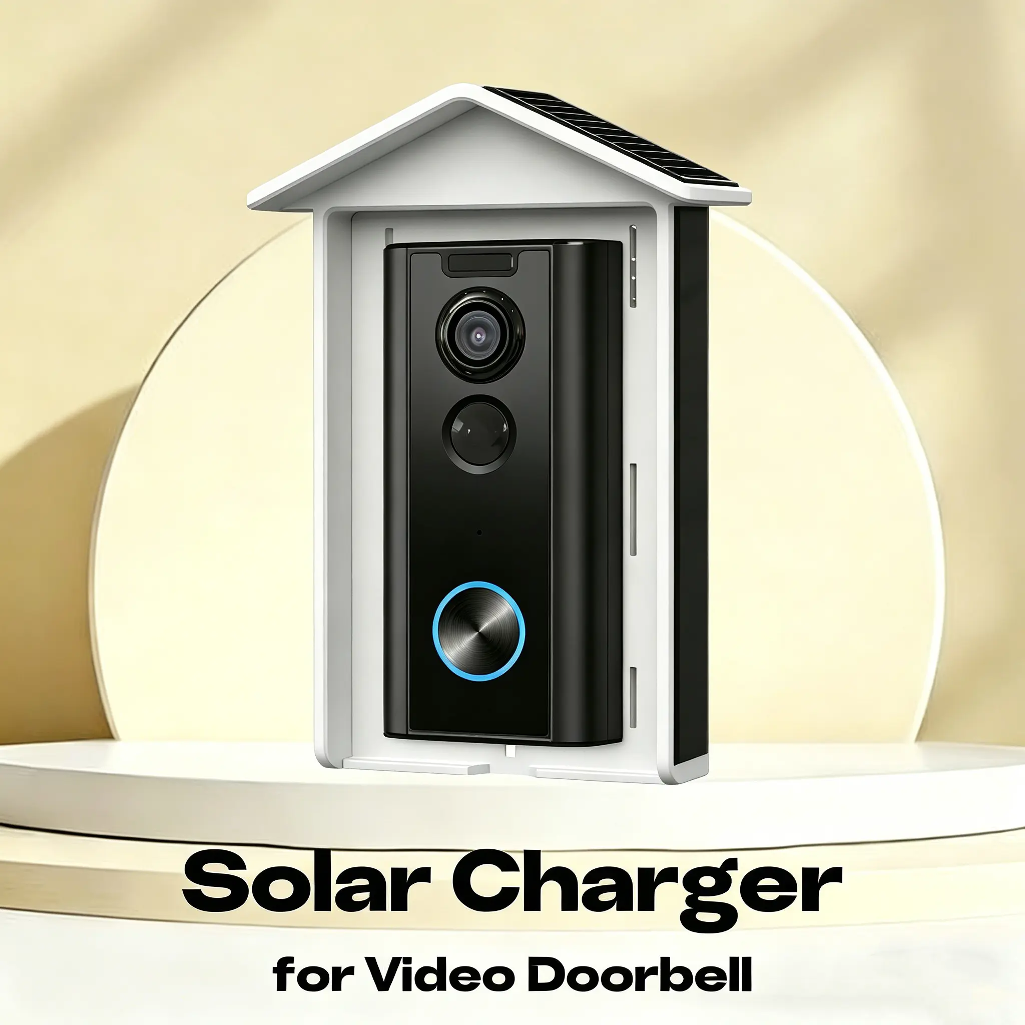Solar Charger for Video Doorbell, Compatible with Video Doorbell 2nd Gen (2020 Release), and All Battery-Powered Video doorbells and Cameras (with Micro USB/Type C), Waterproof Continuous Charging,Please verify device port and size .