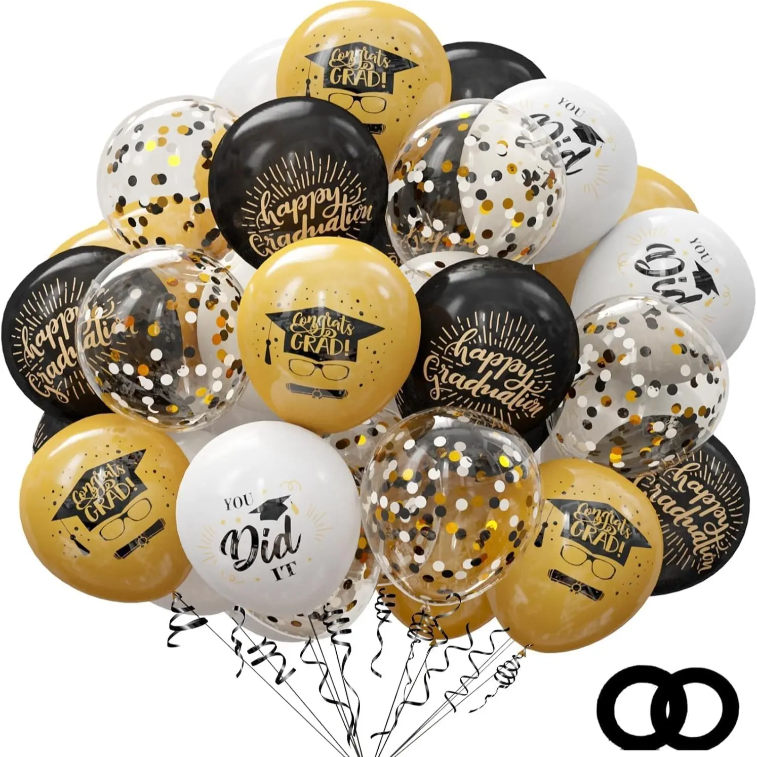 42 Pack Graduation Party Decorations Balloons Set, 12 Inch Balloons with Ribbons, Ideal for Graduation Party Supplies