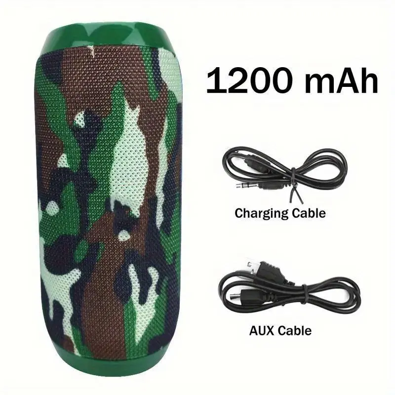 1200 mAh Portable Bluetooth Speaker with Charging Cable and AUX Cable for Music and Entertainment