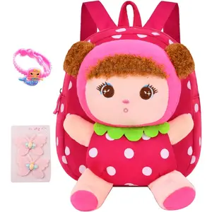 L-AD056  Cute Toddler Backpack Plush Doll Toy Snack Travel Bag Preschool Shoulder Bag Gift for Kid